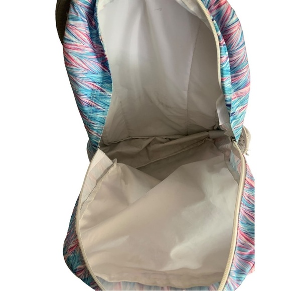 JanSport Big Student Backpack White Pink and Blue Zig Zags X Large Backpack - Picture 14 of 16